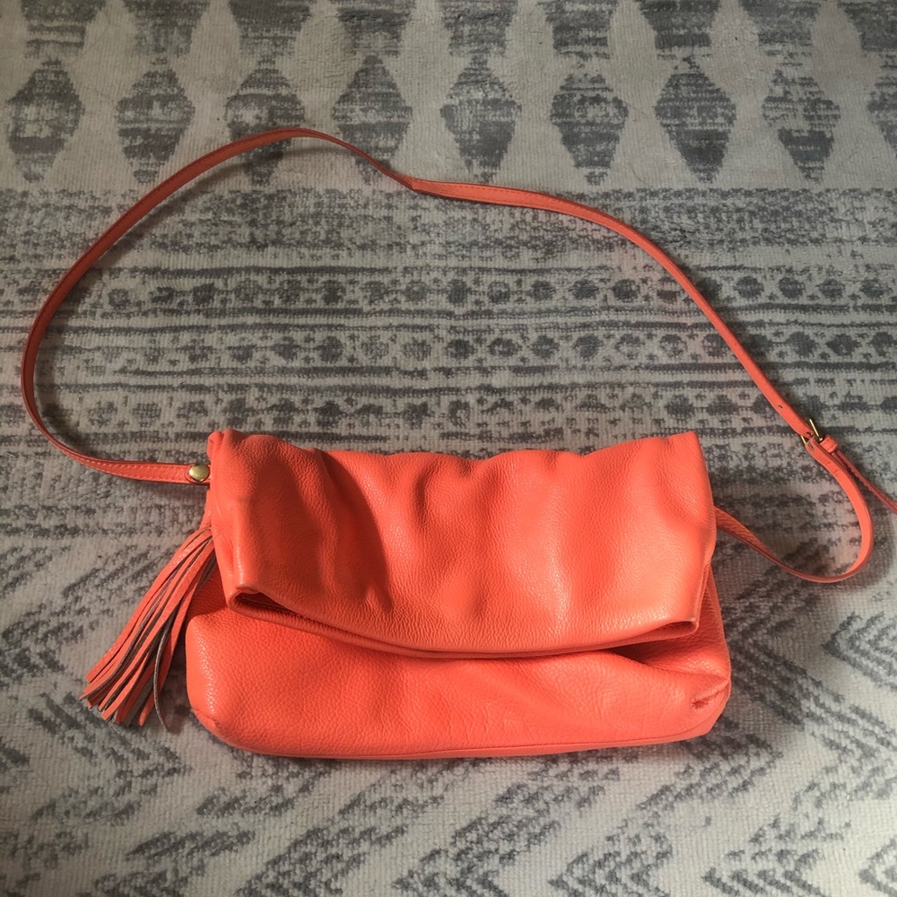 J.Crew Convertible Clutch in Bright Pink Orange - Picture 1 of 7
